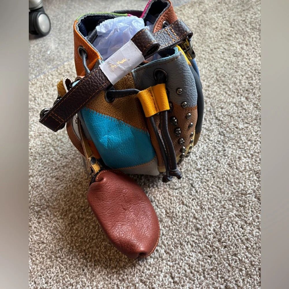 Ameri Leather Genuine Leather small sinch bag - Picture 3 of 7